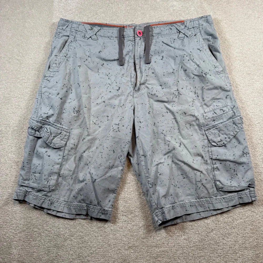 Jordan Cargo Shorts Men 36 Grey Splatter Cement Print Cotton Jumpman MJ 23